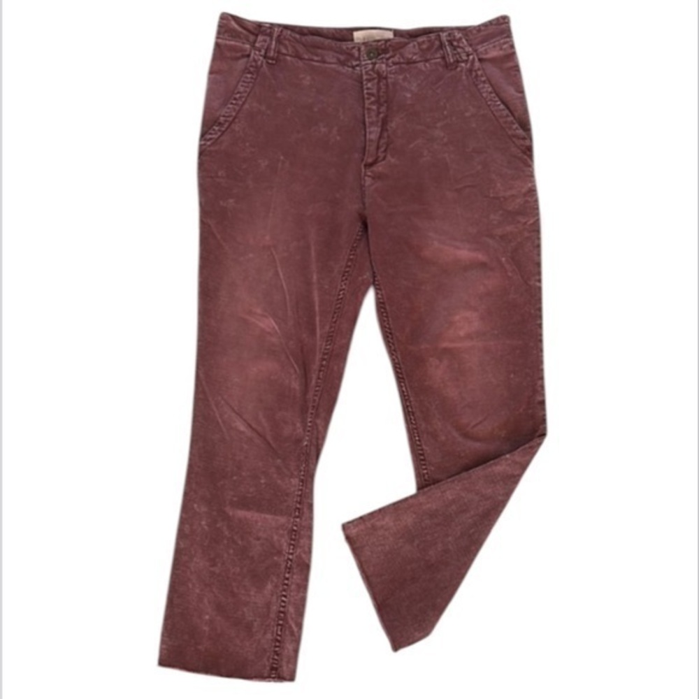 By Anthropologie size 6 raw hem baggy pants in mauve color